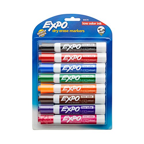Book Cover EXPO 80678  Low-Odor Dry Erase Markers, Chisel Tip, Assorted Colors, 8-Count