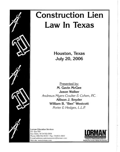 Construction Lien Law in Texas
