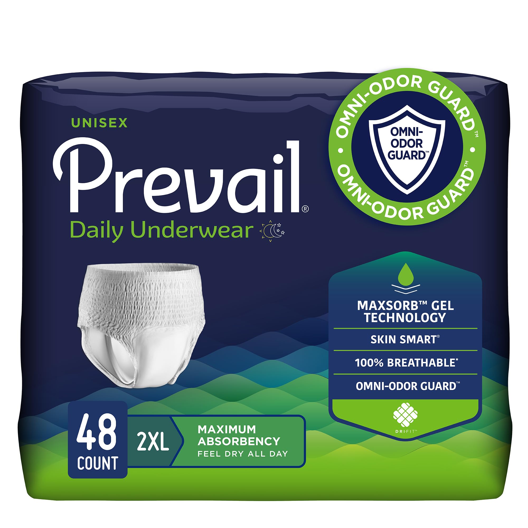 Book Cover Prevail Adult Incontinence Underwear for Men & Women, Maximum Absorbency, XX-Large, 48 Count 48 Count (Pack of 1)