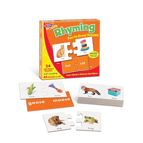 Book Cover Fun to Know 48-Piece 333 g Rhyming Puzzles, White