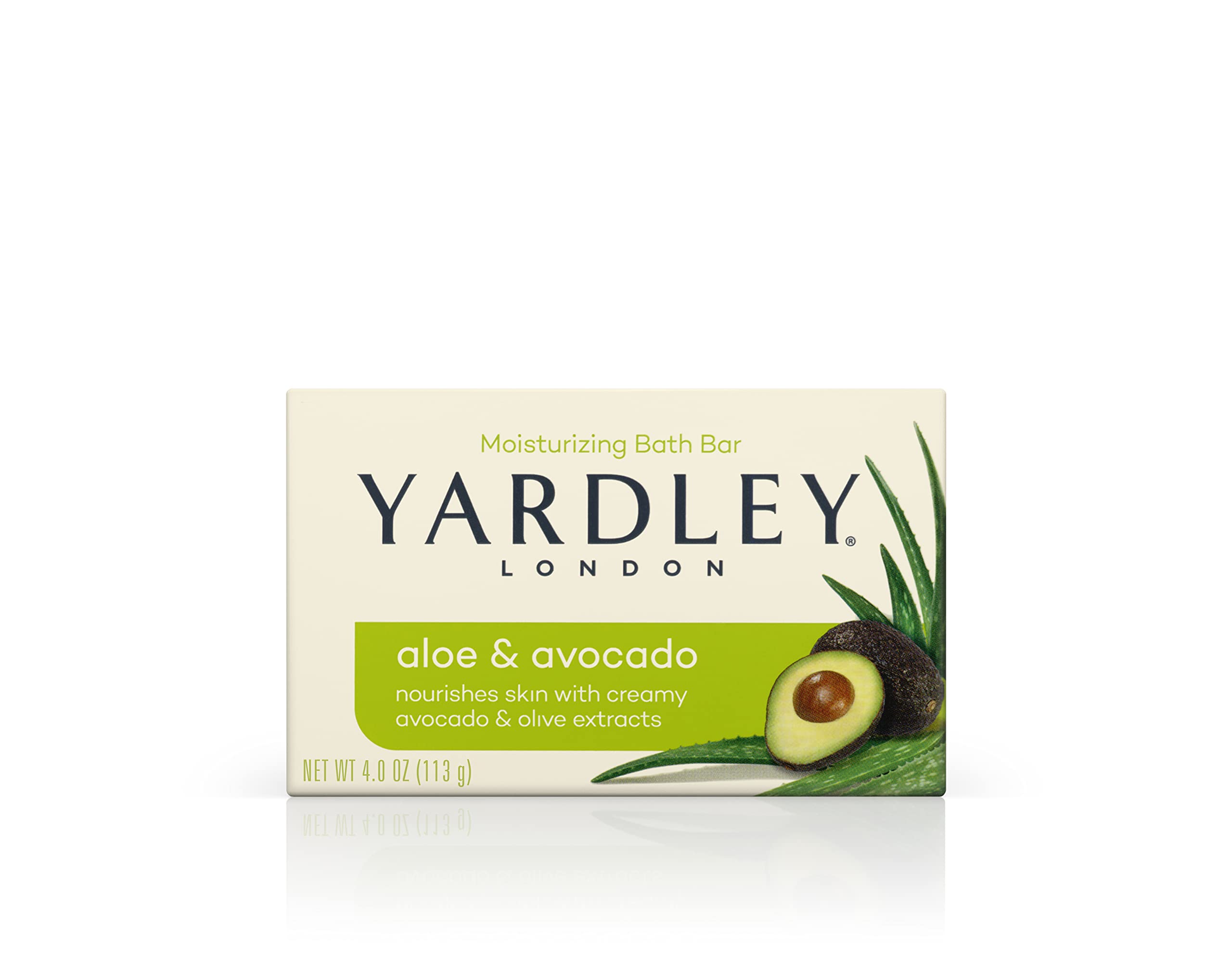 Book Cover Yardley London Aloe & Avocado Naturally Moisturizing Bath Bar, Botanical Aloe & Avocado, 4 Ounce
