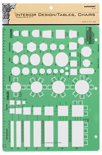 Rapidesign Interior Design Template for Table/Chairs, 1 Each (R717)