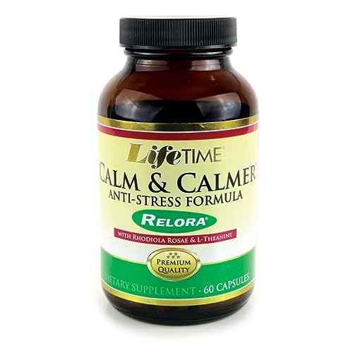 Lifetime Calm & Calmer Anti-Stress Formula | w/Rhodiola Rosea & Relora | to Help Ease & Calm Mind | Energy & Focus | 60 Capsules