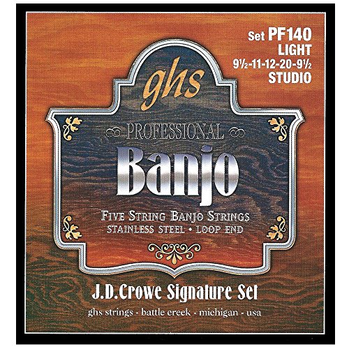 Book Cover GHS Strings PF140 J.D. Crowe Signature Series (Studio), 5-String Stainless Steel Banjo Strings (.009 1/2-.020)