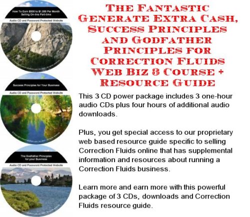 The Incredible How To Earn Extra Money, Marketing and Success Principles for Correction Fluids Internet Businesses 3 CD Power Pack