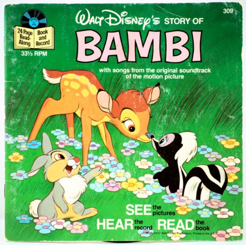 Walt Disney - BAMBI - 24 Page Read-Along Book & Record - OOP - 1972 - #309 - Collectible