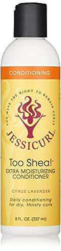 Jessicurl, Too Shea! Extra Moisturizing Conditioner for Curly Hair, Citrus Lavender, 8 Fl oz. Leave in Conditioner for Dry Hair, Anti Frizz