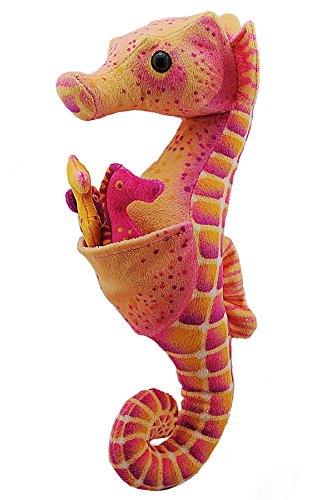 Book Cover Wild Republic Seahorse Plush, Stuffed Animal, Plush Toy, Gifts for Kids, w/ babies 11.5 inches