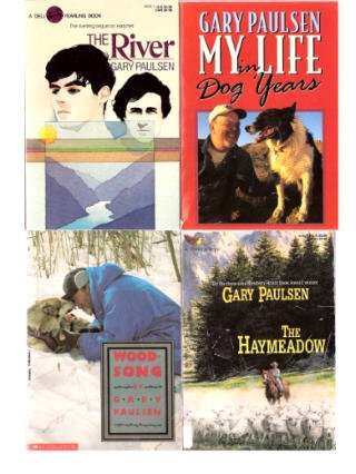 Gary Paulsen Set: The River + My Life in Dog Years + Woodsong + The Haymeadow