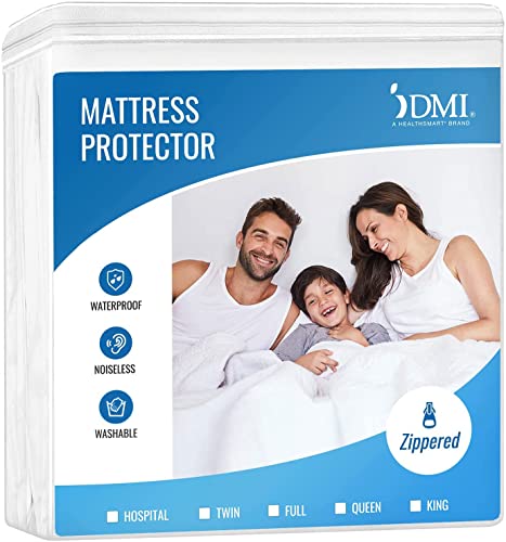 Book Cover DMI Waterproof Mattress Protector and Mattress Cover, Encased Zippered Fit, Full, Packaging may vary