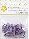 Wilton Icing Bag Ties, Reusable Rubber Icing Bag Ties, Piping Bag Acessories for Cake Decorating, 12-Piece