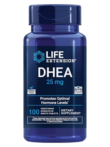 Life Extension DHEA 25 mg – Hormone Balance Supplement, Memory, Muscle Health, Bone Health, Men’s Health, Women’s Health, Gluten-Free, Non-GMO, Vegetarian, 100 Dissolve-in-Mouth Tablets