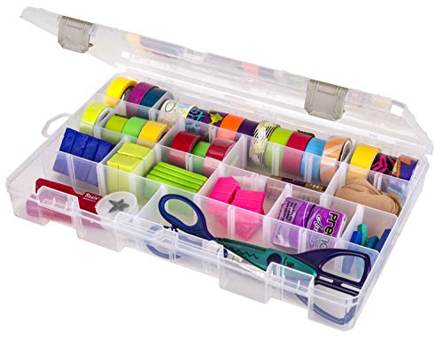 ArtBin 5004AB Large Solutions Box with Dividers, Art & Craft Organizer, [1] Plastic Storage Case, Clear
