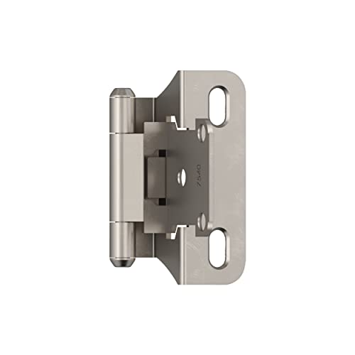 Amerock BPR7566G10 Self-Closing, Partial Wrap Hinge with 1/4in(6mm) Overlay - Satin Nickel Pack of 2