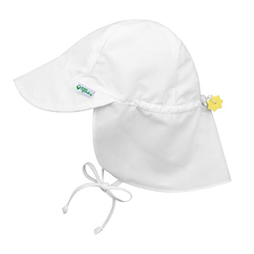 Book Cover i play. Flap Sun Protection Hat - White - 9-18 months