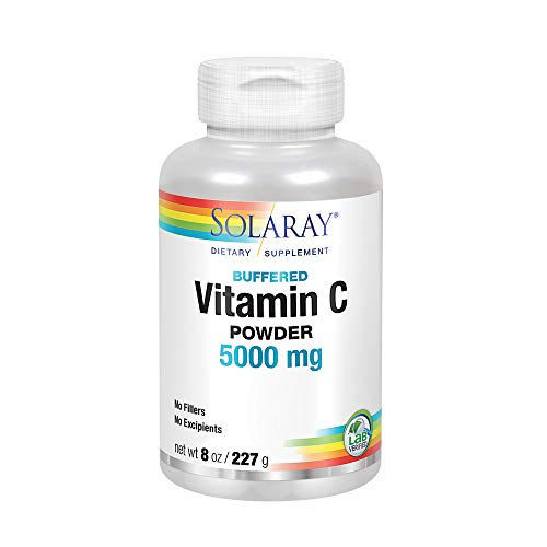 SOLARAY Vitamin C Crystalline 5000mg | Buffered Powder for Gentle Digestion | Healthy Immune Function, Collagen Synthesis & Antioxidant Support | 8 oz
