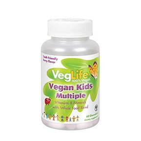 VegLife Multiple Vegan for Kids Chewable Tablets, Berry, 60 Count