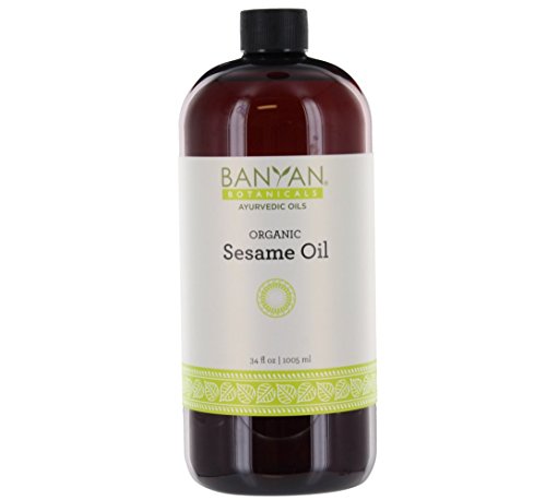 Book Cover Banyan Botanicals Sesame Oil, 34 oz - USDA Organic - Pure & Unrefined - Ayurvedic Oil for Hair, Skin, Oil Pulling