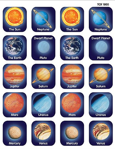 Book Cover Teacher Created Resources Planets Stickers, Multi Color (TCR-1800)