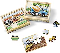 Book Cover Melissa & Doug Construction Vehicles 4-in-1 Wooden Jigsaw 12-Piece Puzzles (Beautiful Original Artwork, 48 Pieces Total, Great Gift for Girls and Boys - Best for 3, 4, 5 Year Olds and Up)
