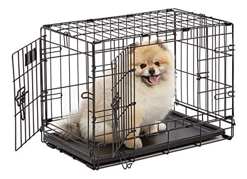 MidWest iCrate Double-Door Folding Metal Dog Crate, 22 Inches by 13 Inches by 16 Inches