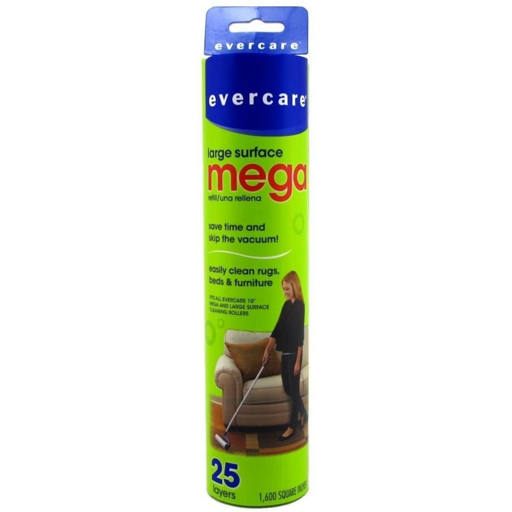 Book Cover Evercare Mega Cleaning Roller Refill 25 Sheets 10Inches Wide