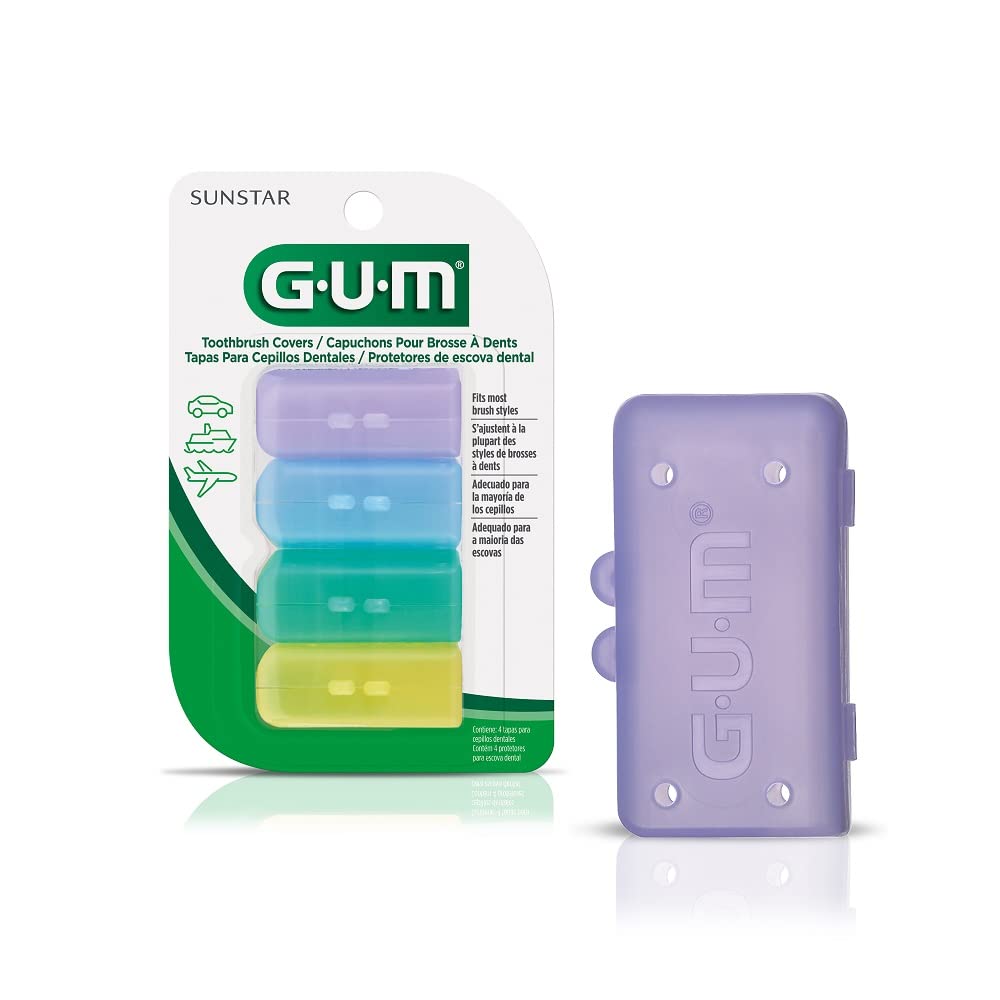 Book Cover GUM-152RF Toothbrush Covers for Travel, Home, or Camping, 4 Covers