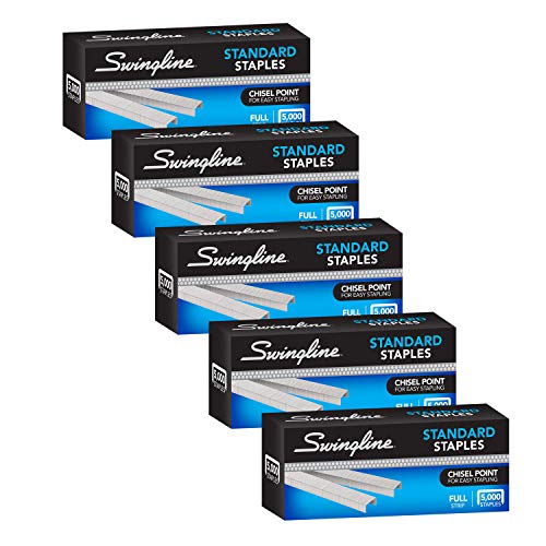 Book Cover Swingline Staples, Standard, 1/4 inches Length, 210/Strip, 5000/Box, 5 Pack (35101)