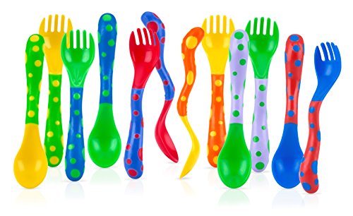 Book Cover Nuby Spoons and Forks , Colors May Vary, 4 Count