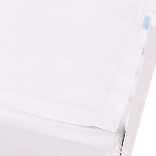 Book Cover QuickZip Crib Sheet Set - Faster, Safer, Easier Baby Crib Sheets - Includes 1 Wraparound Base & 1 Zip-On Crib Sheet - White 100% Cotton - Fits All Standard Crib Mattresses