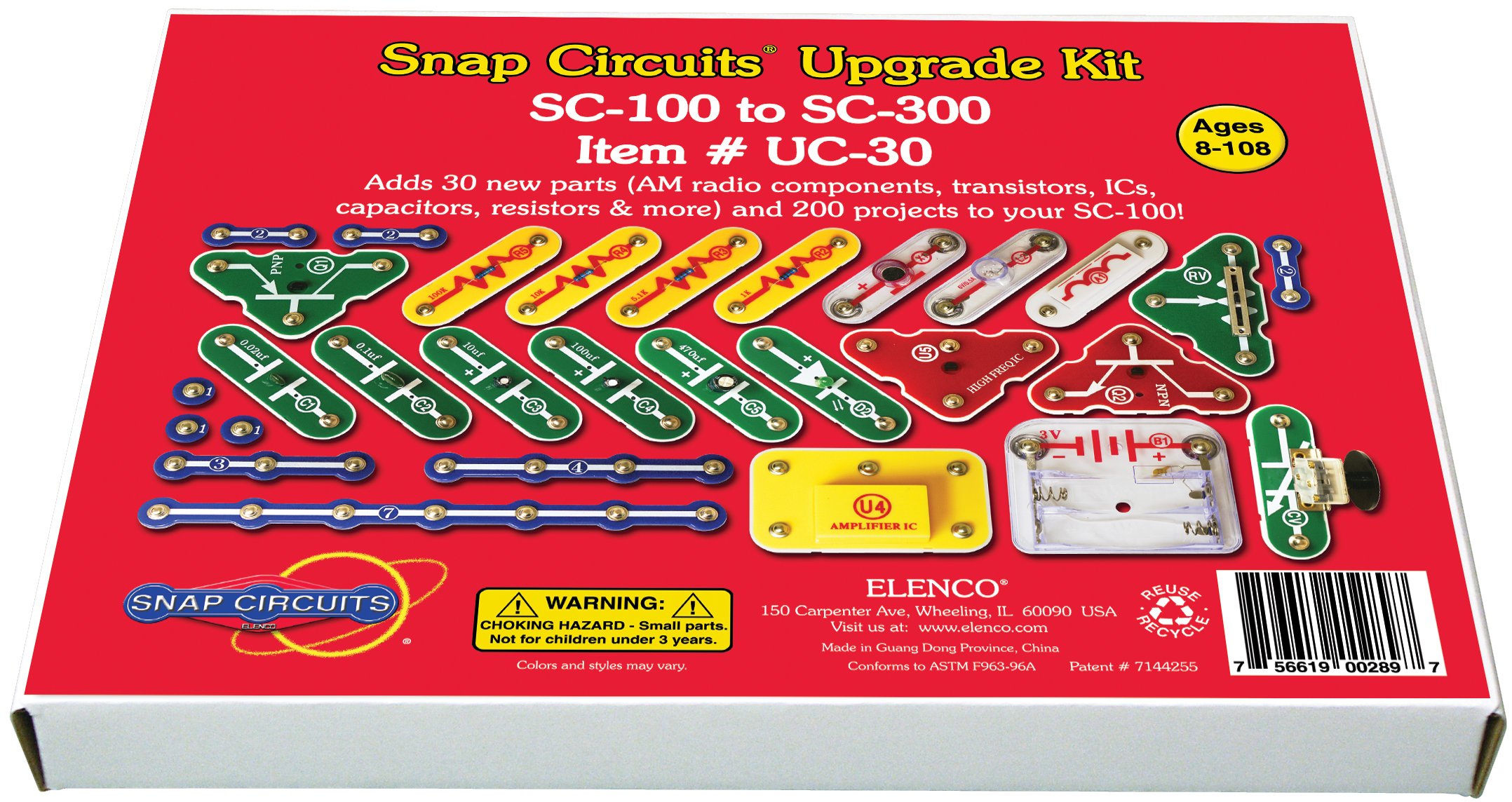 Book Cover Snap Circuits UC-30 Electronics Exploration Upgrade Kit | SC-100 to SC-300 | Upgrade Junior to Classic