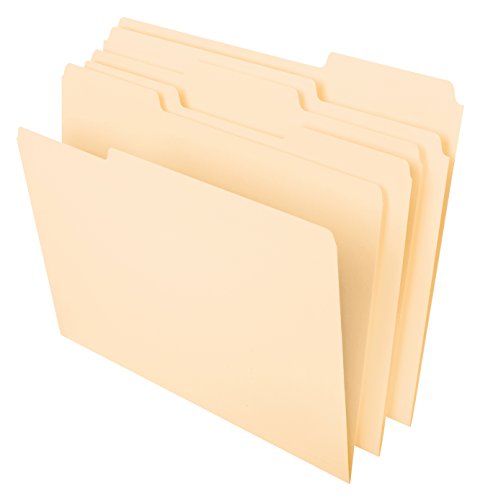 Pendaflex File Folders, Letter Size, 1/3 Cut, Manila, 100 per Box (752 1/3)