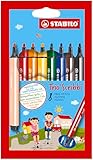 Feutre de coloriage - STABILO Trio Scribbi - Étui carton de 8 feutres triangulaires pointe large - Coloris assortis