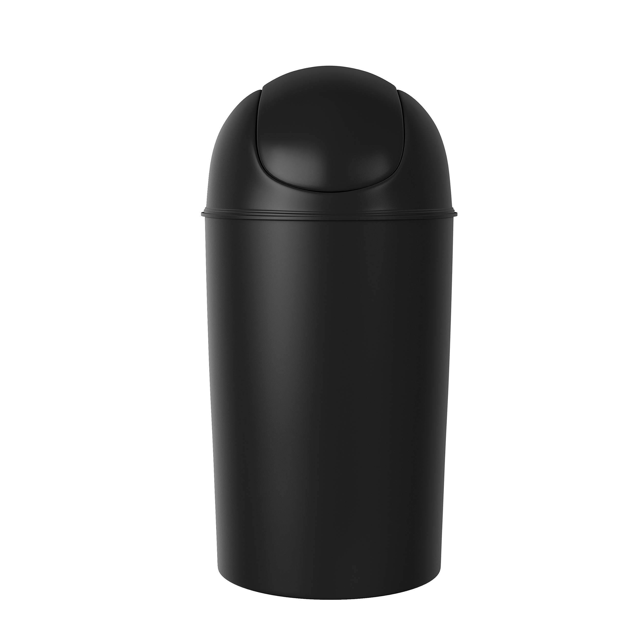 Book Cover Umbra 086711-040 Grand Swing Top Garbage Large Capacity 10 Gallon Molded Plastic Made from Recycled Materials Kitchen Trash Can with Lid, Indoor/Outdoor Use,37 liters, Black
