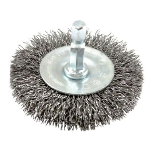 Forney 72733 Wire Wheel Brush, Coarse Crimped with 1/4-Inch Hex Shank, 2-1/2-Inch-by-.012-Inch