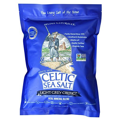Book Cover Light Grey Celtic Sea Salt 5 Pound Resealable Bag – Additive-Free, Delicious Sea Salt, Perfect for Cooking, Baking and More - Gluten-Free, Non-GMO Verified, Kosher and Paleo-Friendly 5 Pound (Pack of 1) Bag Sea Salt