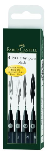 Book Cover Faber-Castell F167100 Pitt Artist Pen Wallet Black (4 Sizes)