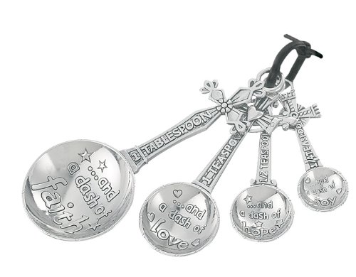 Ganz Measuring Spoons Set, Multisizes, Silver Cross