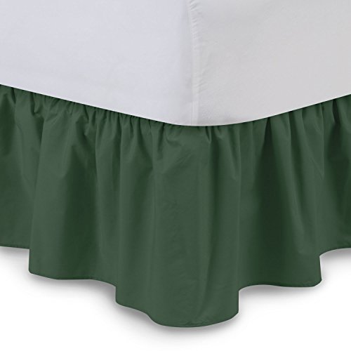 Book Cover ShopBedding Ruffled Bed Skirt (Queen, Hunter) 14 Inch Drop Dust Ruffle with Platform, Poly/Cotton Fabric, Available in All Bed Sizes and 16 Colors - Blissford