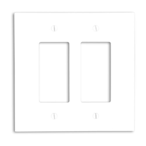 Book Cover Leviton 88602 2-Gang Decora/GFCI Device Wallplate, Oversized, Thermoset, Device Mount, White