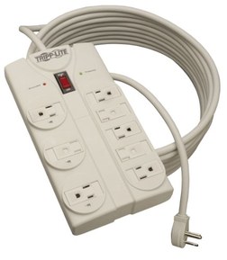 Tripp Lite 8 Outlet Surge Protector Power Strip, Extra Long Cord 25ft, Right-Angle Plug, Lifetime Limited Warranty & Dollar 75K Insurance (TLP825) , White
