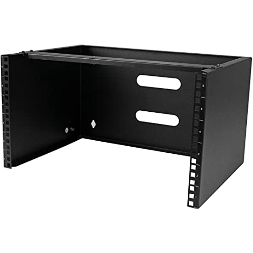 StarTech.com 6U Wall Mount Network Equipment Rack - 14 Inch Deep - 19" Patch Panel Bracket for Shallow Server Equipment- 44lbs Capacity (WALLMOUNT6), Black
