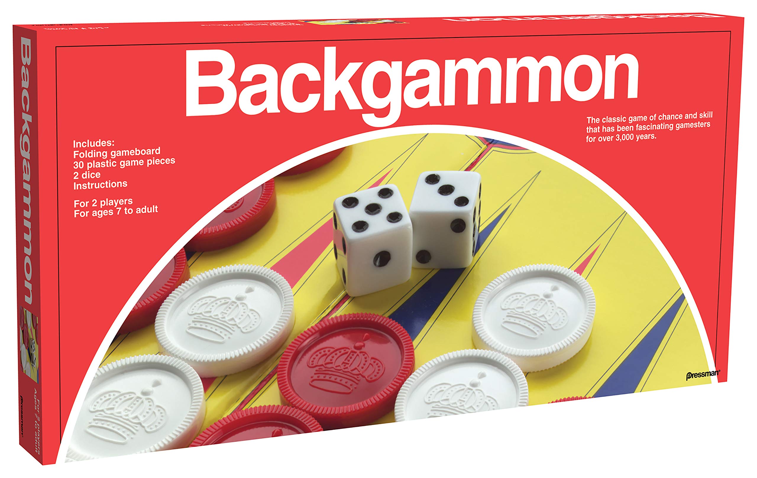 Pressman Backgammon The Classic Game of Chance and Skill That Has Been Fascinating Gamesters for Over 3,000 Years ,5"