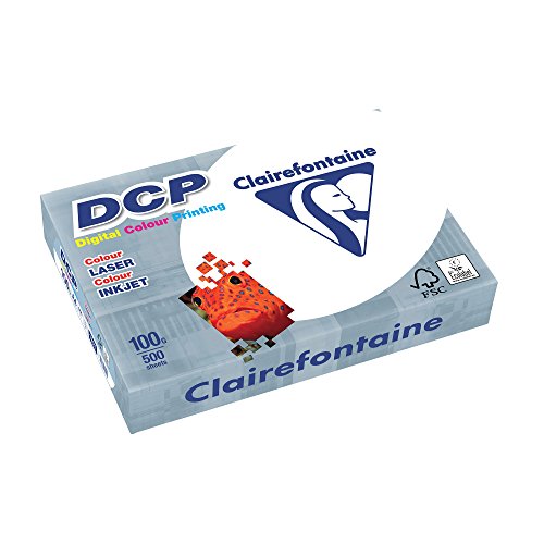 Clairefontaine 1821 DCP Papier pour imprimante (500 feuilles au format A4 avec 100 grammes / papier de qualité supérieure pour l’impression en couleurs intensives) Blanc