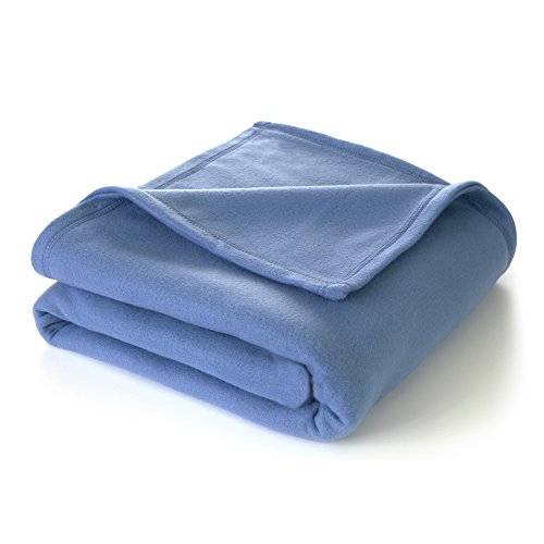 Book Cover Martex Super Soft Fleece Blanket - Twin, Warm, Lightweight, Pet-Friendly, Throw for Home Bed, Sofa & Dorm - Slate Blue