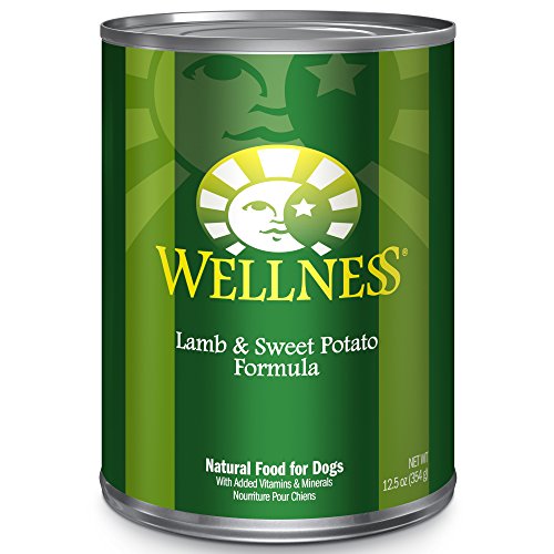 Book Cover Wellness Complete Health Wet Dog Food, Canned Grain Free Lamb & Sweet Potato Pate, 12.5 Ounce Can (Pack of 12)