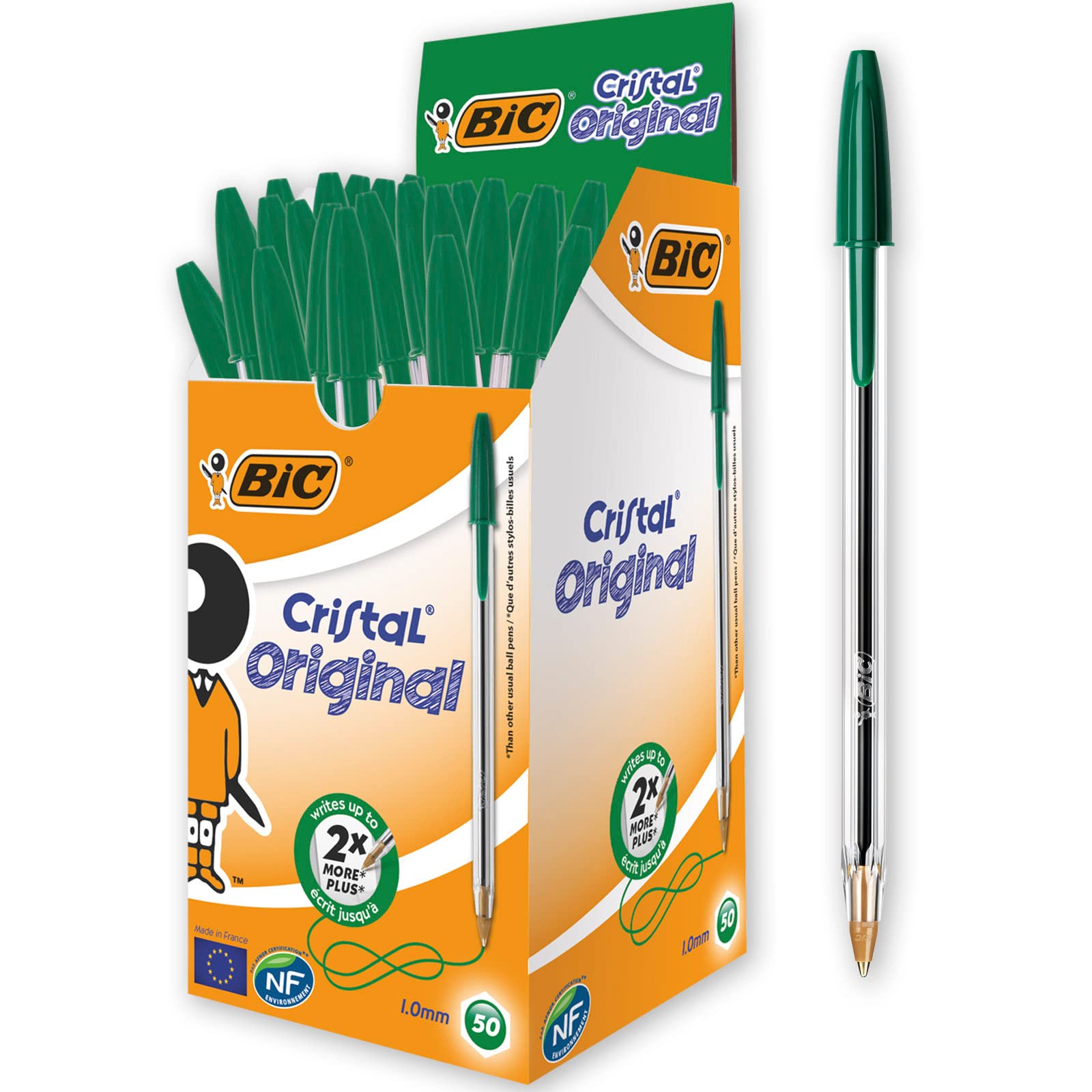 Book Cover BiC Cristal Original 1.0 mm Ball Pen Pack of 50 Green Pack of 50