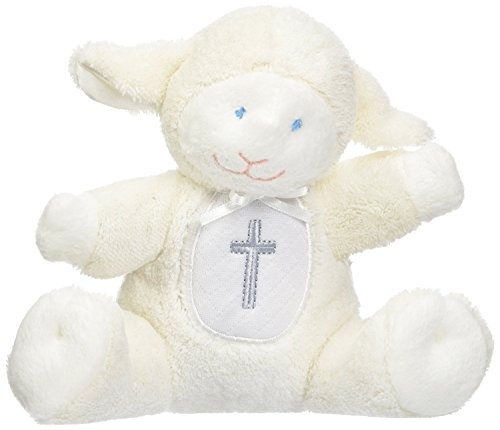 Book Cover Mary Meyer Christening Plush Rattle, Lamb