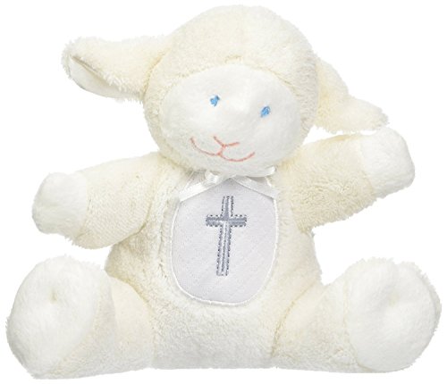 Mary Meyer Christening Plush Rattle, Lamb