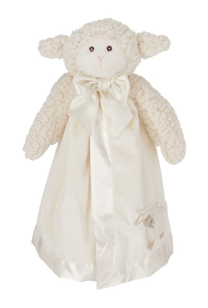 Book Cover Bearington Baby Lamby Snuggler, White Lamb Plush Stuffed Animal Security Blanket, Lovey 15